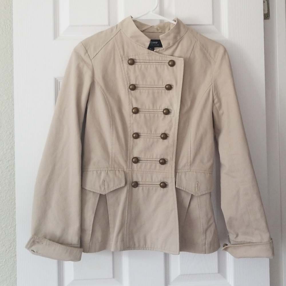 CoffeeShop Cotton Fitted Military Style Jacket - Picture 1 of 8